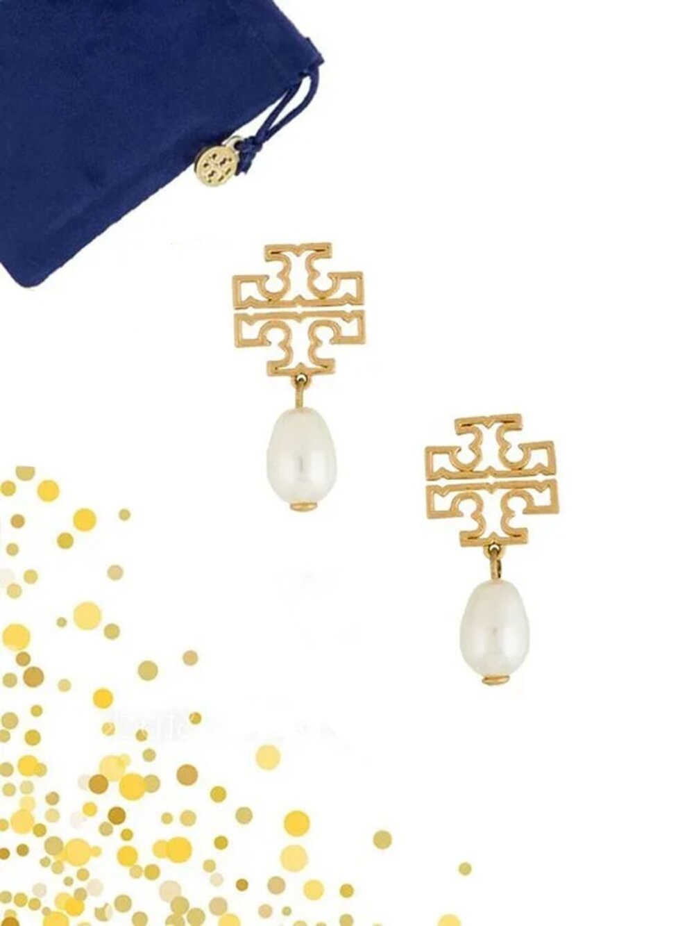 Tory Burch Faux Pearl Drop Earrings NWOT